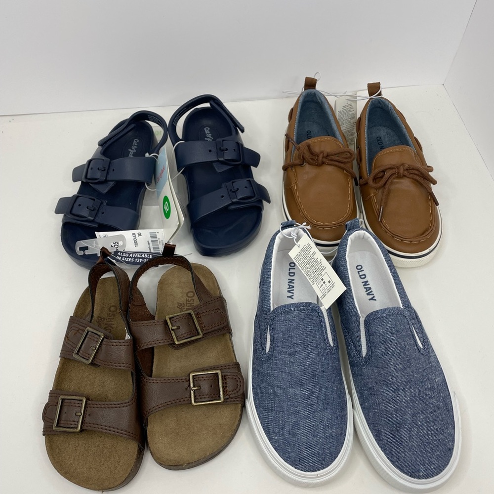 New Lot of Old Navy, Cat&Jack, OshKosh, Boys Shoes and Sandals Size 9,10,12